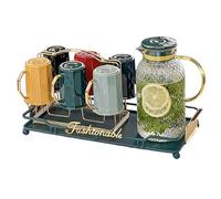 Elegante Set for la casa della tazza dell'acqua Bollitore di vetro del soggiorno Grande capacità Bicchiere for l'ospitalità familiare Set completo Set bollitore per l'acqua