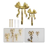 Elegante Set Ganci Appendiabiti Fiocco Oro per Pratico Miglioramento Arredamento