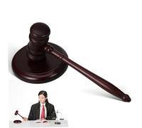 Elegante set martelletto in legno e blocco acustico, martello da giudice tradizionale per riunioni di tribunale, simbolo di autorità, 24,5 x 9 cm, marrone