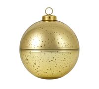 Elegante sfera di vetro, contenitore per dolci, contenitore in vetro, contenitore per alberi, contenitore decorativo, contenitore in vetro con corona dorata in vetro color oro, lunghezza 11 x 11 x 13