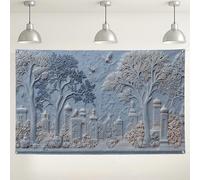 Elegante sfondo da parete con paesaggio vintage, sfondo decorativo ispirato alla natura, perfetto per eventi fotografici, matrimoni e celebrazioni stagionali, 180 x 109 cm