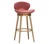 Elegante sgabello da bar in velluto rosa con schienale, altezza 74,9 cm, design girevole per cucina, sedia imbottita in metallo, set moderno di 1 perfetto per la decorazione della casa
