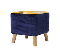 Elegante sgabello moderno in legno con struttura blu, versatile ottomana per soggiorno, corridoio e camera da letto, perfetto per cambiare le scarpe e rilassarsi