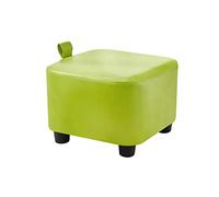 Elegante sgabello ottomano in pelle verde, corto, quadrato, in legno massello, per soggiorno, tavolino da caffè, divano, scarpe, panca da giardino