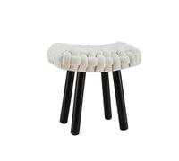 Elegante sgabello rettangolare imbottito con gambe in legno massello, elegante sedia da trucco e poggiapiedi, per camera da letto, salone e spogliatoio, decorazione moderna per la casa