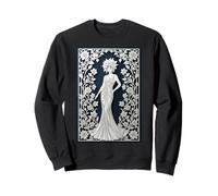 Elegante Signora Abito Floreale Vista Bloom Felpa