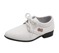 Elegante sneaker da ragazzo per la primavera e il vento, design UK, comode scarpe con lacci con prestazioni antiscivolo per studenti, bianco, 34 EU