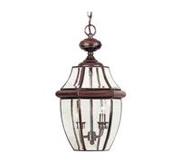 Elegante Sospensione Vetro Schermo Regolabile 2x E14 Lampada Esterni Balcone