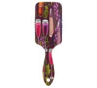 Elegante spazzola massaggiante per capelli viola con bottiglie di vino, antistatica, pettini o spazzole da uomo