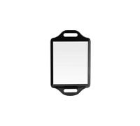 Elegante specchietto a mano compatibile con salone e uso personale, specchio a mano grande con riflesso nitido e manico in silicone, design