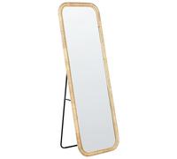 Elegante specchio da terra in rattan naturale 150x50 cm stile boho