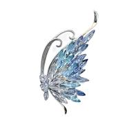 Elegante spilla a farfalla con brillanti pietre blu materiali metallici resistenti per dare o personalizzare lo stile leggero quotidiano spilla, Taglia unica, come descritto