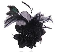 Elegante spilla a fiore per le donne piuma festa di nozze danza banchetto spille per capelli per signora cappello floreale risvolto abito abito accessori cerimonia spille vintage CZ gioielli regali