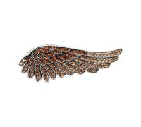 Elegante spilla a forma di ala d'angelo in stile vintage, con strass scintillanti, accessori per abbigliamento, gioielli con ali d'angelo, Misura unica, come descritto