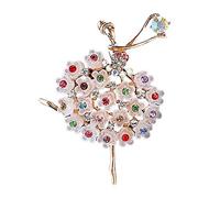 Elegante spilla a forma di ballerina con strass per sciarpa, scialle, sciarpa, fibbia, smaltata, accessori per abbigliamento, decorazione, festa di nozze, gioielli, regalo per donne, colorato