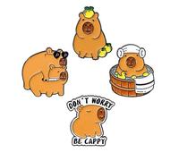 Elegante spilla a forma di capibara accessorio elegante con spilla a forma di capibara delicata per un look giovanile e divertente, accessori di abbigliamento alla moda, Misura unica, come descritto