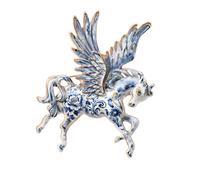 Elegante spilla a forma di cavallo 2026 anni intricati traforati dettagli leggeri gioielli regalo corsage per adulti mitico cavallo volante corpetto, Misura unica, come descritto