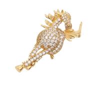 Elegante spilla a forma di cavallo con superficie placcata in oro per segni zodiacali gioielli e abbigliamento formale ciondolo in rame, Einheitsgröße, come descritto