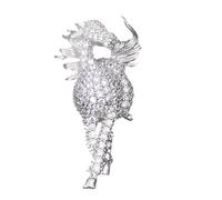 Elegante spilla a forma di cavallo con zircone con finitura placcata in oro, per gioielli zodiacali e abbigliamento formale, elegante spilla da bavero a forma di cavallo, Misura unica, come descritto