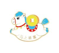 Elegante spilla a forma di cavallo in lega, resistente ed elegante, graziosa spilla a forma di cavallo delicata per qualsiasi vestito, accessorio per gioielli a forma di animale, Misura unica, come