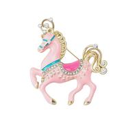 Elegante spilla a forma di cavallo in stile cartone animato, per donne e ragazze, appassionati di moda alla ricerca di accessori unici per l'uso quotidiano, One Size, come descritto