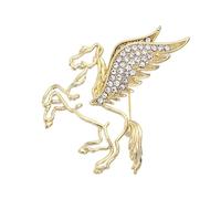 Elegante spilla a forma di cavallo volante, leggera, con strass, per feste e sentimenti