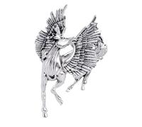 Elegante spilla a forma di cavallo volante realizzata in robusta lega placcata che simboleggia il sogno, perfetta per accessori alla moda, Misura unica, come descritto