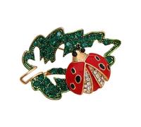 Elegante spilla a forma di coccinella per le donne con cristalli scintillanti olio gioielli idee regalo eleganti diamanti pin animale gioielli accessorio, One Size, come descritto
