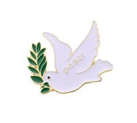 Elegante spilla a forma di colomba della pace che simboleggia armonie e amicizia, struttura in lega, elegante spilla da bavero per varie occasioni, 4.4 Little 3.7 Smart, Metallo