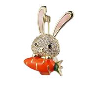 Elegante spilla a forma di coniglio con strass dettaglio doppio scopo decorazione unica per abbigliamento accessori abiti bella spilla