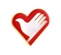 Elegante spilla a forma di cuore accessorio unico volontario cuore distintivo delicato spilla per atto di, Metallo