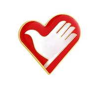 Elegante spilla a forma di cuore accessorio unico volontario cuore distintivo delicato spilla per atto di, Metallo