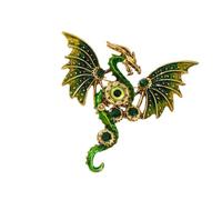 Elegante spilla a forma di drago, unisex, accessorio alla moda, robusta lega elettrolitica, per occasioni regalo, elegante spilla a forma di drago, Misura unica, come descritto
