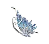 Elegante spilla a forma di farfalla con pietre blu brillanti materiali metallici robusti per regali o styling individuale spilla leggera per le donne, Misura unica, come descritto