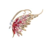 Elegante spilla a forma di farfalla con pietre blu brillanti materiali metallici robusti per regali o styling individuale spilla leggera per le donne, Misura unica, come descritto