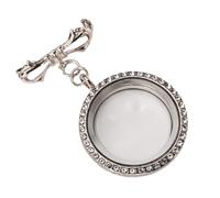 Elegante spilla a forma di farfalla decorata con cristalli e scomparto per nascondere foto, portatile, accessorio per feste, Misura unica, come descritto