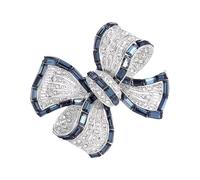 Elegante spilla a forma di fiocco, accessorio per vestito, in lega, perfetta per abbinarla a un outfit alla moda da donna, Misura unica, come descritto