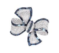 Elegante spilla a forma di fiocco, accessorio per vestito, in lega, perfetta per abbinarla a un outfit alla moda da donna, Misura unica, come descritto