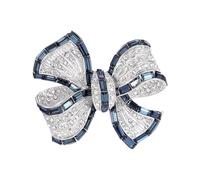 Elegante spilla a forma di fiocco, accessorio per vestito, in lega, perfetta per abbinarsi a un outfit elegante da donna, Misura unica, come descritto