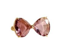 Elegante spilla a forma di fiocco con cristalli, comoda accessorio in lega con elementi di fissaggio per abbigliamento formale e per tutti i giorni, Misura unica, come descritto