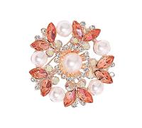 Elegante spilla a forma di fiore con perle di cristallo per donna vintage strass sciarpa pin multiuso gioielli regalo regolabile sciarpa clip spilla, Misura unica, come descritto