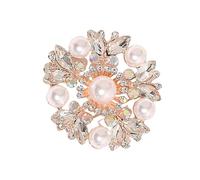 Elegante spilla a forma di fiore con perle di cristallo per donna vintage strass sciarpa pin multiuso regalo versatile cappotto spilla accessorio, Misura unica, come descritto
