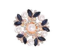 Elegante spilla a forma di fiore di design coreano con scintillanti pietre di zircone versatile clip per sciarpa per abiti accessori spilla a fiore di perle di ispirazione coreana, Misura unica, come