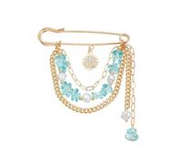 Elegante spilla a forma di fiore di sole con perle di zircone, delicato multi-strato, spilla per abiti da donna, per amanti della moda, spilla lunga con frangia per le donne