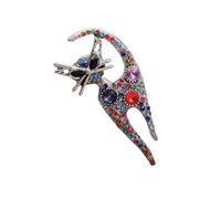 Elegante spilla a forma di gatto con strass, fatta a mano, accessorio per eventi aziendali per appassionati di moda e amico unico, Misura unica, come descritto