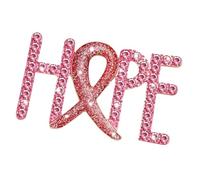 Elegante spilla a forma di lettere per cancro al seno, delicata spilla in lega con accenti di cristallo, accessorio da bavero per uso quotidiano, One Size, come descritto