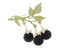 Elegante spilla a forma di more delicata spilla smaltata frutta multiuso arte indossabile per abbigliamento formale casual spilla versatile donna, Misura unica, come descritto