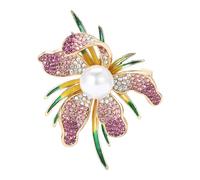 Elegante spilla a forma di orchidea sofisticata spilla da donna gioielli da donna per riunioni di lavoro e feste serali spilla in lega da donna, Misura unica, come descritto