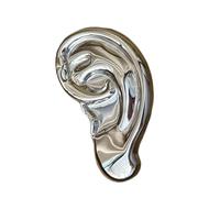 Elegante spilla a forma di orecchio in lega color oro e argento, gioiello alla moda, accessorio perfetto per abiti casual o formali, spilla astratta, One Size, come descritto