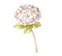 Elegante spilla a forma di ortensia nei toni del bianco, sofisticata spilla a forma di fiore per donne alla moda che cercano stili e dettagli, robusta spilla in lega, One Size, come descritto